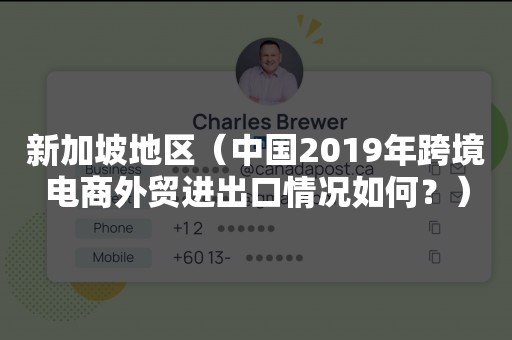 新加坡地区（中国2019年跨境电商外贸进出口情况如何？）