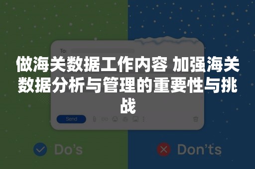 做海关数据工作内容 加强海关数据分析与管理的重要性与挑战