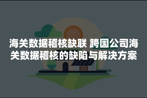 海关数据稽核缺联 跨国公司海关数据稽核的缺陷与解决方案