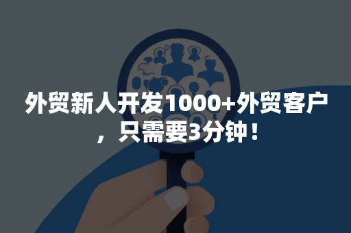 外贸新人开发1000+外贸客户，只需要3分钟！