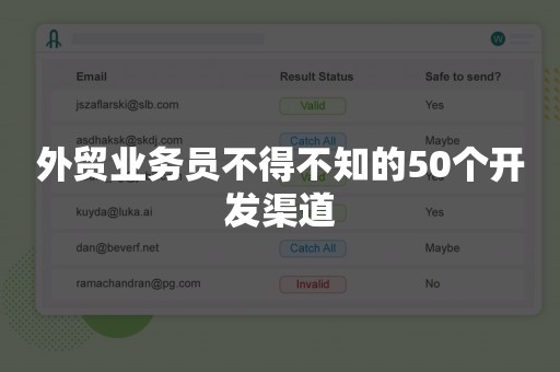 外贸业务员不得不知的50个开发渠道