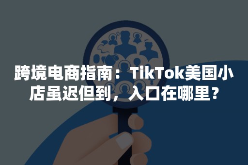 跨境电商指南：TikTok美国小店虽迟但到，入口在哪里？