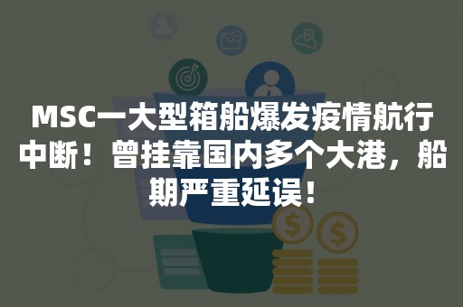 MSC一大型箱船爆发疫情航行中断！曾挂靠国内多个大港，船期严重延误！