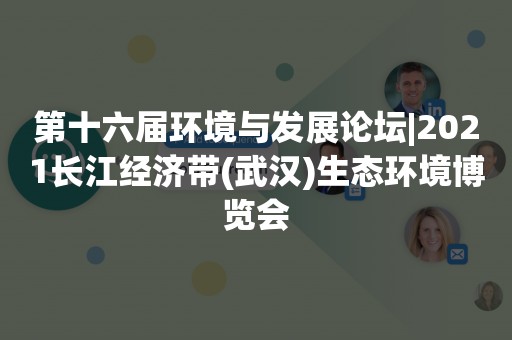 第十六届环境与发展论坛|2021长江经济带(武汉)生态环境博览会