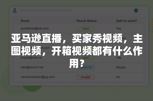 亚马逊直播，买家秀视频，主图视频，开箱视频都有什么作用？
