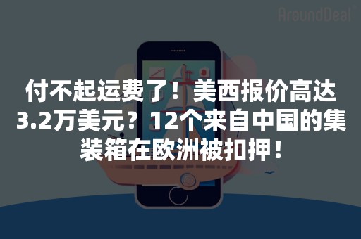 付不起运费了！美西报价高达3.2万美元？12个来自中国的集装箱在欧洲被扣押！