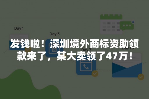 发钱啦！深圳境外商标资助领款来了，某大卖领了47万！