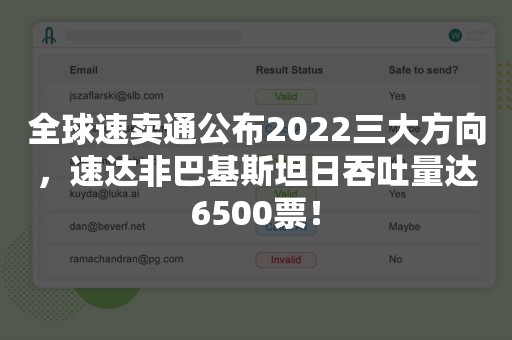 全球速卖通公布2022三大方向，速达非巴基斯坦日吞吐量达6500票！