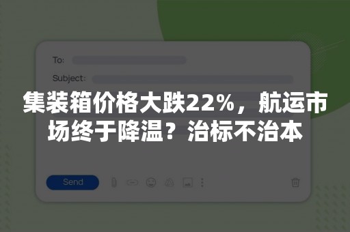 集装箱价格大跌22%，航运市场终于降温？治标不治本