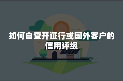 如何自查开证行或国外客户的信用评级