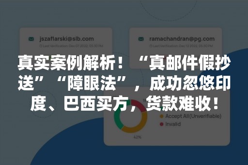 真实案例解析！“真邮件假抄送”“障眼法”，成功忽悠印度、巴西买方，货款难收！