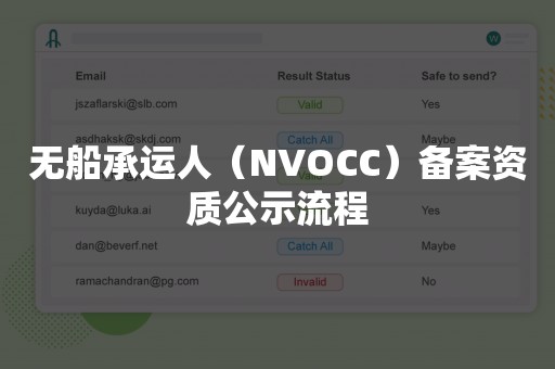 无船承运人（NVOCC）备案资质公示流程