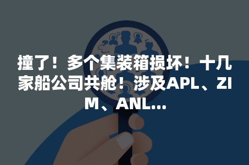 撞了！多个集装箱损坏！十几家船公司共舱！涉及APL、ZIM、ANL...