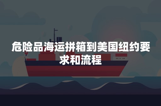 危险品海运拼箱到美国纽约要求和流程