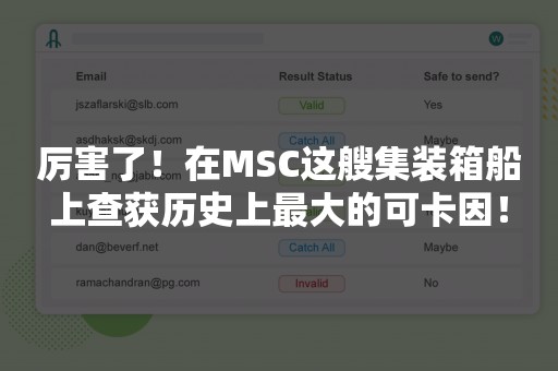 厉害了！在MSC这艘集装箱船上查获历史上最大的可卡因！