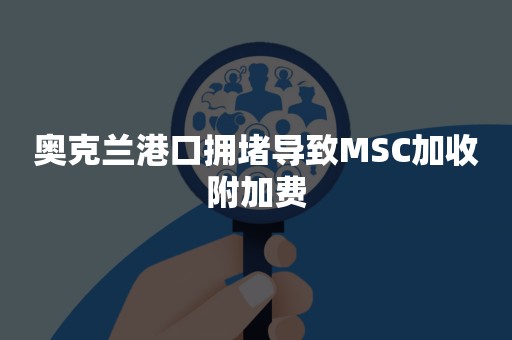 奥克兰港口拥堵导致MSC加收附加费