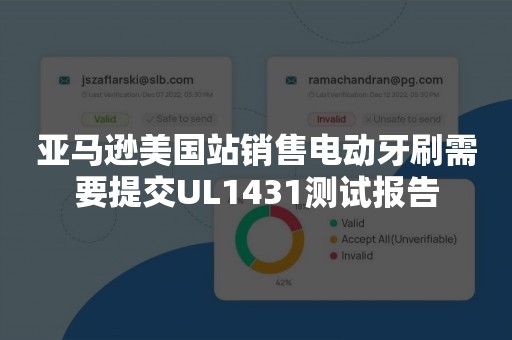 亚马逊美国站销售电动牙刷需要提交UL1431测试报告