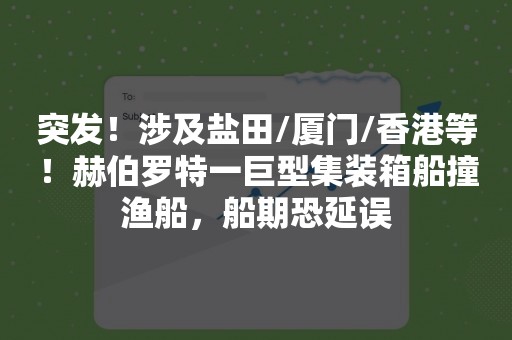 突发！涉及盐田/厦门/香港等！赫伯罗特一巨型集装箱船撞渔船，船期恐延误