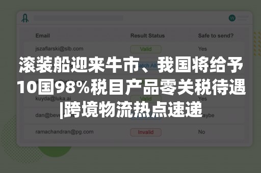 滚装船迎来牛市、我国将给予10国98%税目产品零关税待遇|跨境物流热点速递