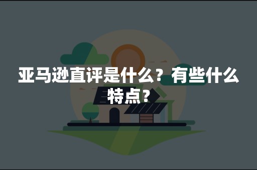 亚马逊直评是什么？有些什么特点？