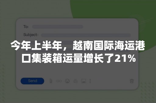 今年上半年，越南国际海运港口集装箱运量增长了21%